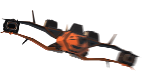 (4K) Fighter Spaceship Chasing Cam Slow 4 Orange Effect