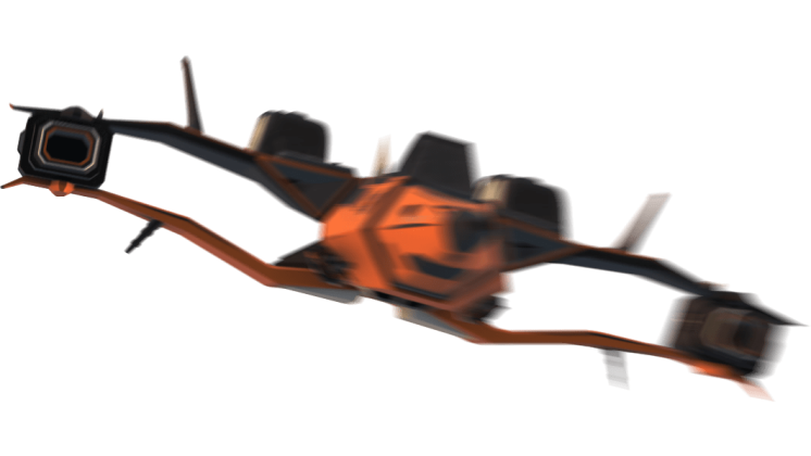 HD VFX of  Fighter Spaceship Chasing Cam Slow  Orange