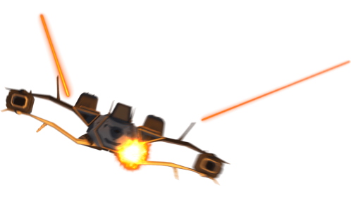 (4K) Fighter Spaceship Chasing Shooting At Cam Slow 3 Orange Effect