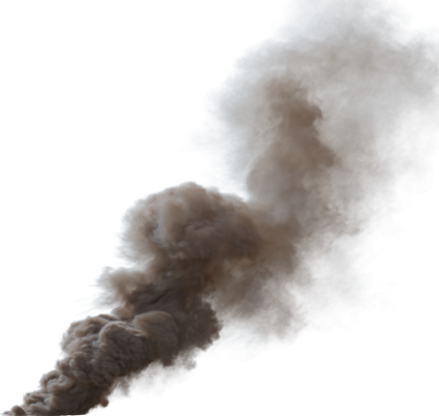 (4K) Smoke Plume Back Left Fire Off 1 Medium  Effect