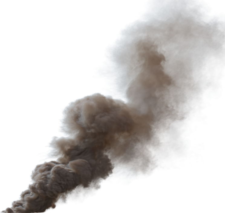 HD VFX of Smoke Plume Back Left Fire Off  Medium
