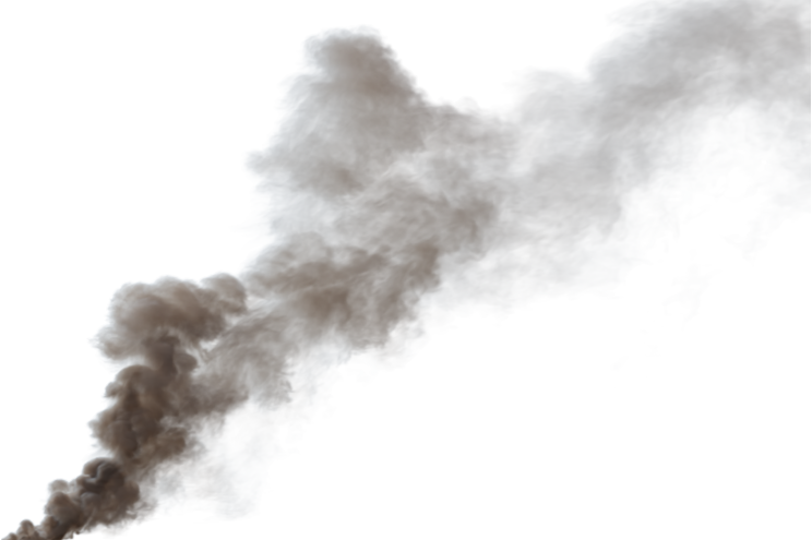 HD VFX of  Smoke Plume Back Left Fire Off  Big 