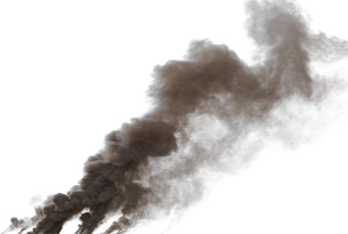 (4K) Smoke Plume Back Left Fire Off 21 Big  Effect