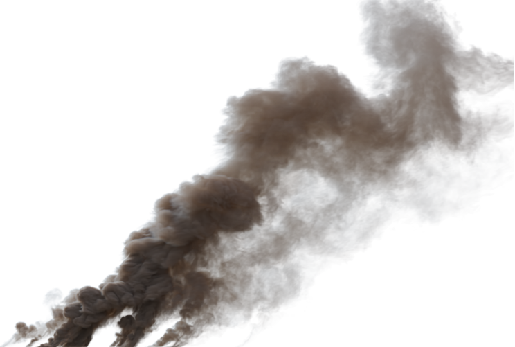 (4K) Smoke Plume Back Left Fire Off 21 Big  Effect