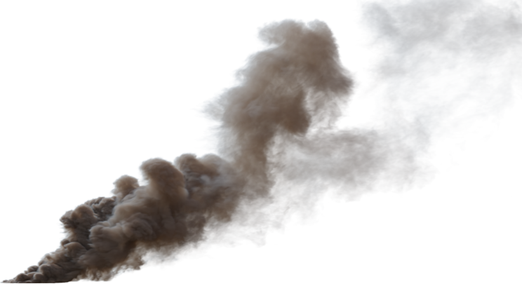 HD VFX of Smoke Plume Back Left Fire Off  Mediumhf 