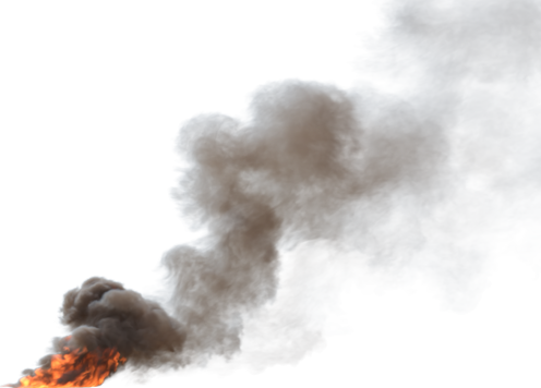 (4K) Smoke Plume Back Left Fire On 10 Medium  Effect