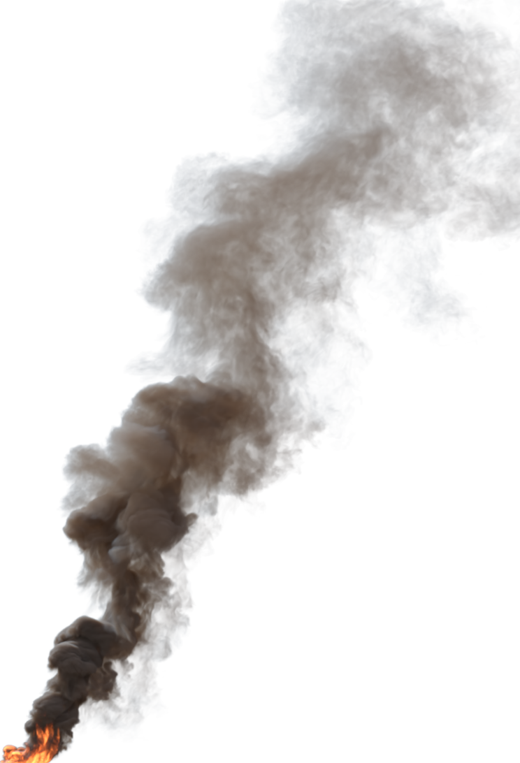 (4K) Smoke Plume Back Left Fire On 15 Big  Effect