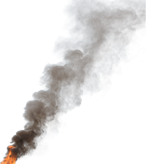 (4K) Smoke Plume Back Left Fire On 16 Big  Effect