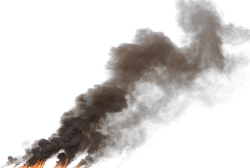(4K) Smoke Plume Back Left Fire On 21 Big Effect