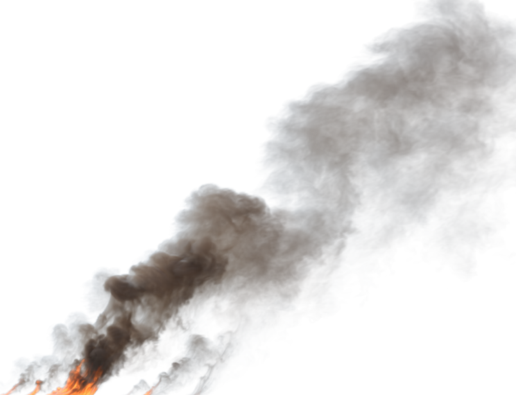 (4K) Smoke Plume Back Left Fire On 23 Big  Effect