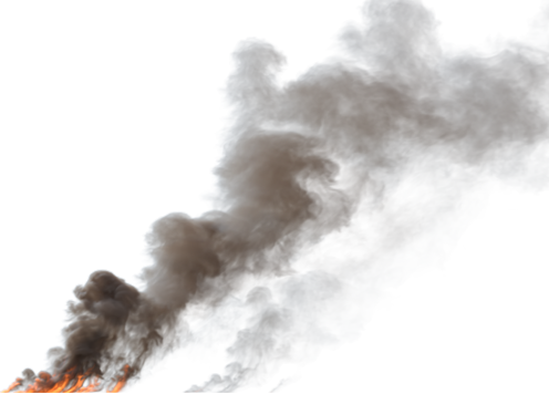 (4K) Smoke Plume Back Left Fire On 24 Big  Effect