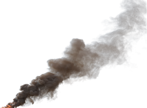 (4K) Smoke Plume Back Left Fire On 3 Medium  Effect