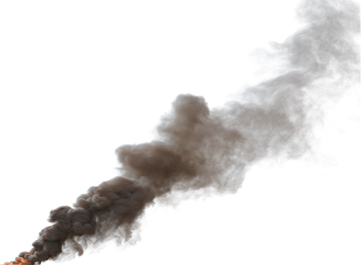 (4K) Smoke Plume Back Left Fire On 3 Medium  Effect