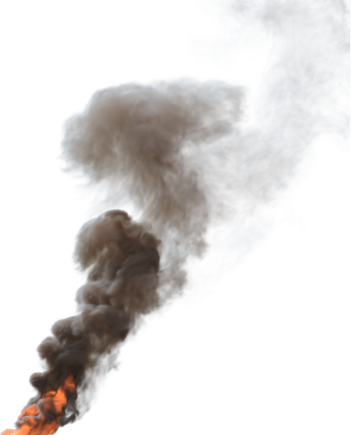 (4K) Smoke Plume Back Left Fire On 7 Small  Effect