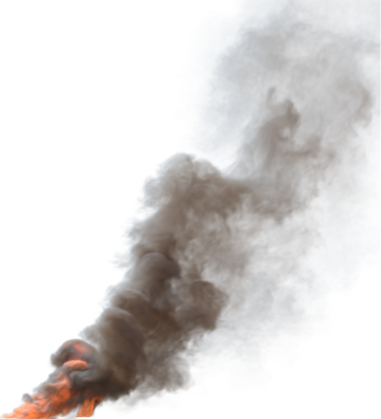 (4K) Smoke Plume Back Left Fire On 9 Medium  Effect