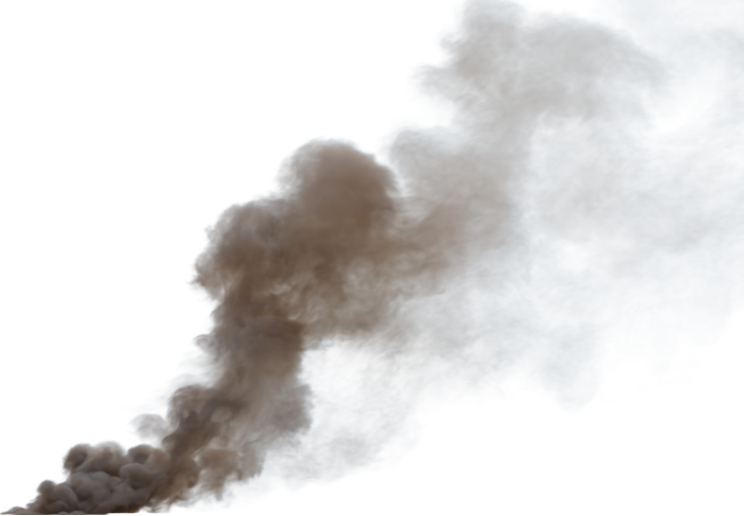HD VFX of  Smoke Plume Back Right Fire Off  Medium 