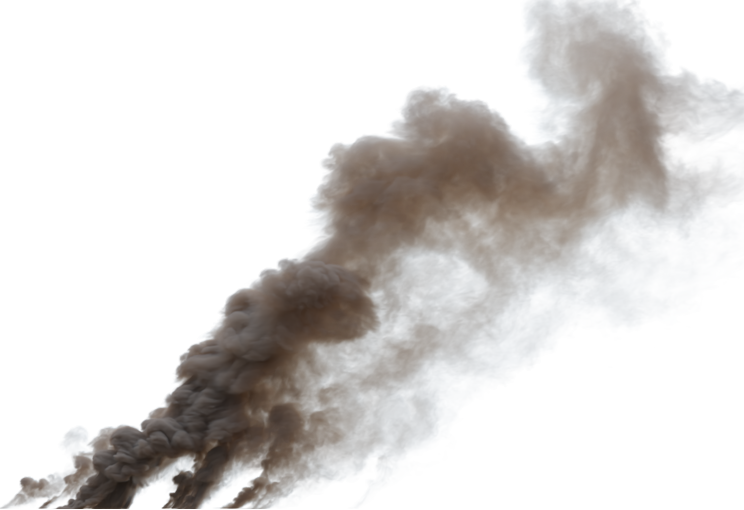 (4K) Smoke Plume Back Right Fire Off 21 Big  Effect
