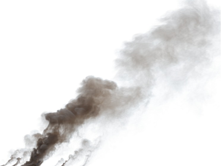 HD VFX of  Smoke Plume Back Right Fire Off  Big 