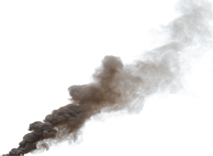 HD VFX of  Smoke Plume Back Right Fire Off  Medium 