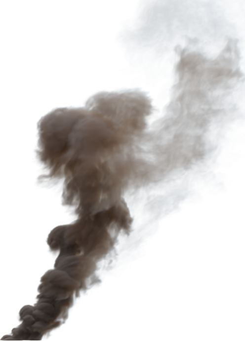 (4K) Smoke Plume Back Right Fire Off 7 Small  Effect