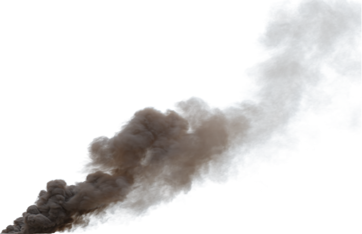 HD VFX of  Smoke Plume Back Right Fire Off  Mediumhf 