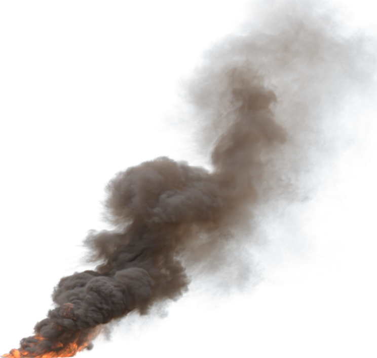 (4K) Smoke Plume Back Right Fire On 1 Medium  Effect