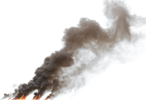 (4K) Smoke Plume Back Right Fire On 21 Big  Effect