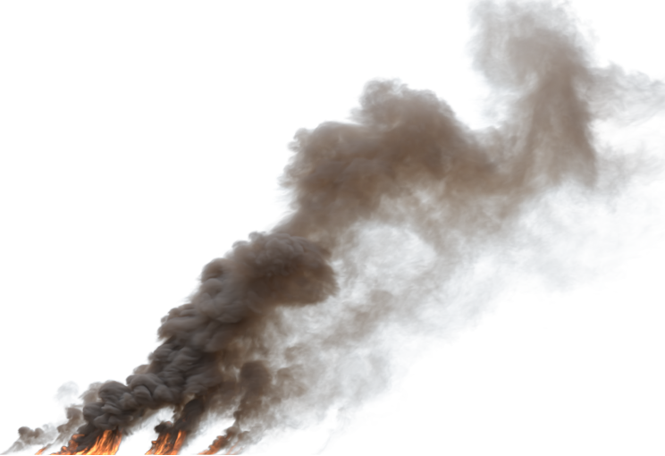 (4K) Smoke Plume Back Right Fire On 21 Big  Effect