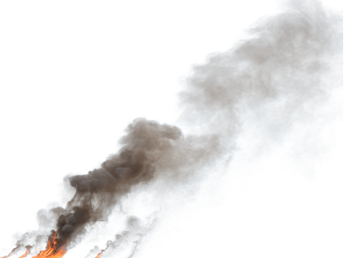 (4K) Smoke Plume Back Right Fire On 23 Big  Effect