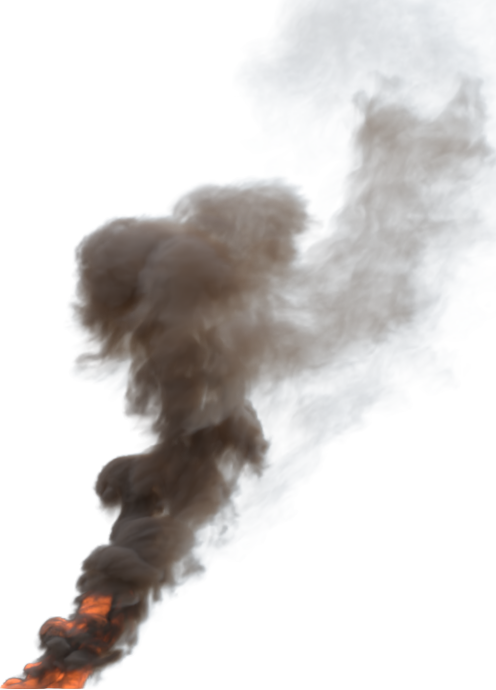(4K) Smoke Plume Back Right Fire On 7 Small  Effect
