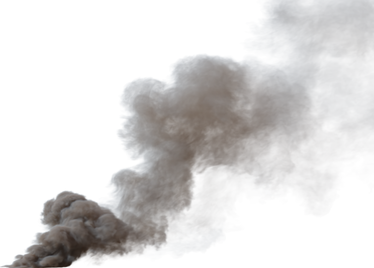 HD VFX of  Smoke Plume Front Left Fire Off  Medium 