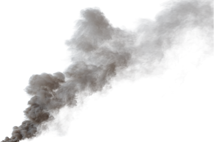 HD VFX of  Smoke Plume Front Left Fire Off  Big 
