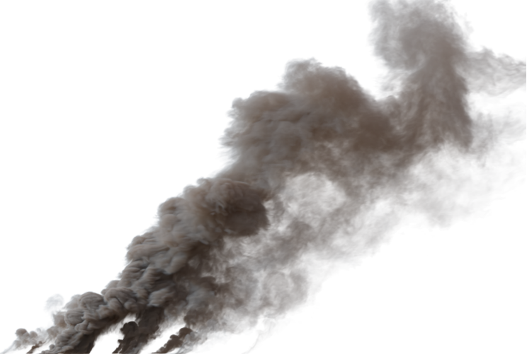 (4K) Smoke Plume Front Left Fire Off 21 Big  Effect