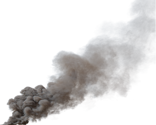 (4K) Smoke Plume Front Left Fire Off 4 Small  Effect