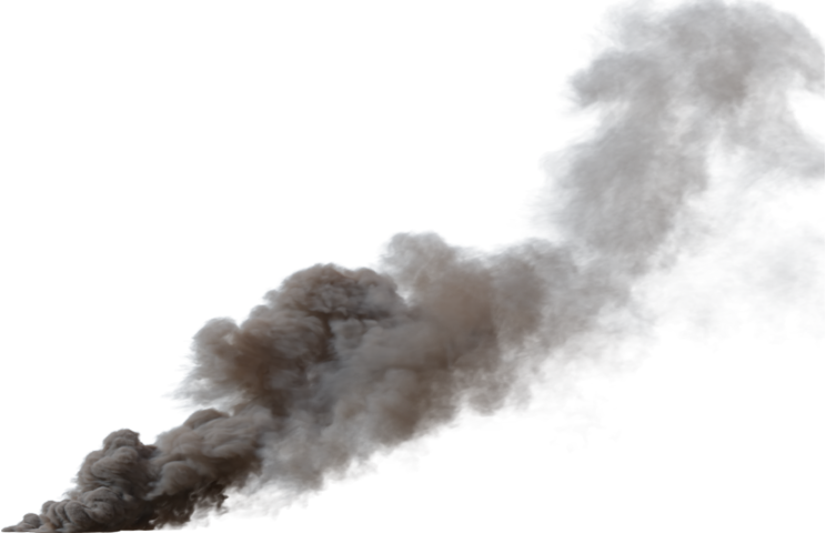 HD VFX of  Smoke Plume Front Left Fire Off  Mediumhf 