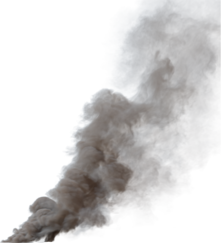 HD VFX of  Smoke Plume Front Left Fire Off  Medium 