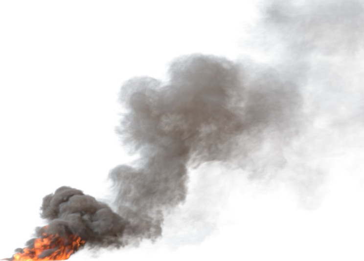 (4K) Smoke Plume Front Left Fire On 10 Medium  Effect