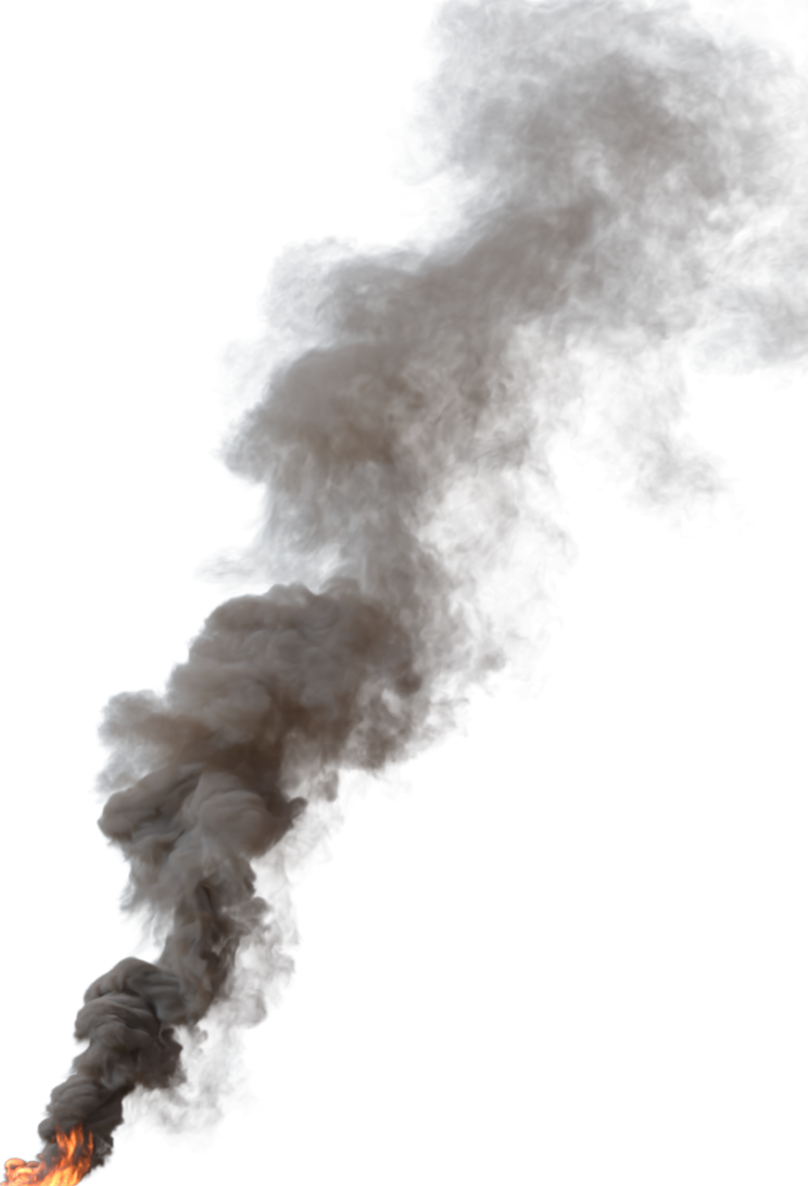 (4K) Smoke Plume Front Left Fire On 15 Big  Effect