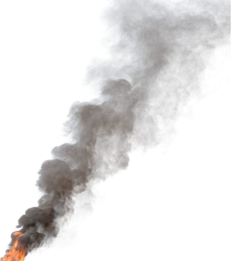 (4K) Smoke Plume Front Left Fire On 16 Big  Effect