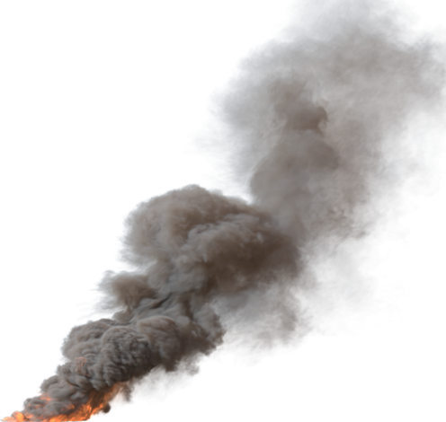 (4K) Smoke Plume Front Left Fire On 1 Medium  Effect