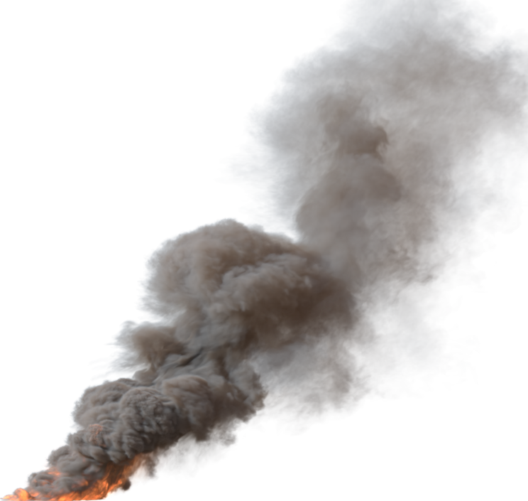 (4K) Smoke Plume Front Left Fire On 1 Medium  Effect