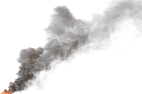 (4K) Smoke Plume Front Left Fire On 20 Big  Effect