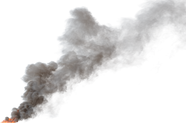 (4K) Smoke Plume Front Left Fire On 20 Big  Effect