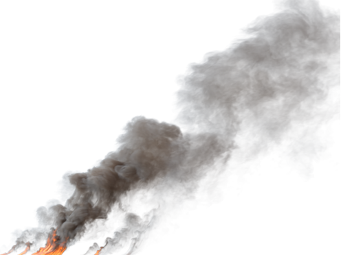 (4K) Smoke Plume Front Left Fire On 23 Big  Effect