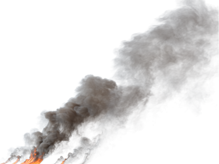 (4K) Smoke Plume Front Left Fire On 23 Big  Effect