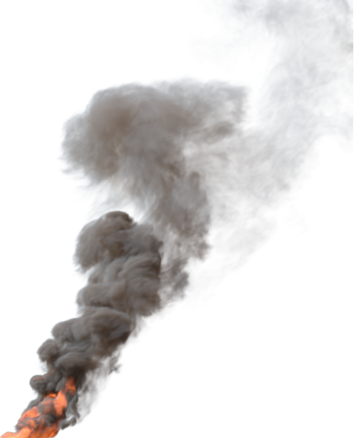 (4K) Smoke Plume Front Left Fire On 7 Small  Effect