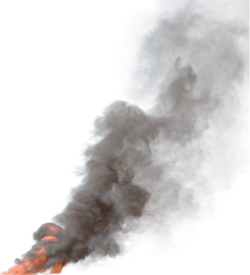 (4K) Smoke Plume Front Left Fire On 9 Medium  Effect