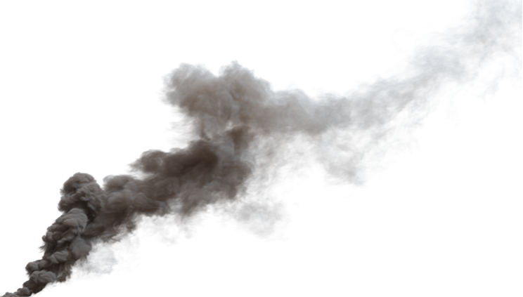 (4K) Smoke Plume Front Right Fire Off 19 Big  Effect