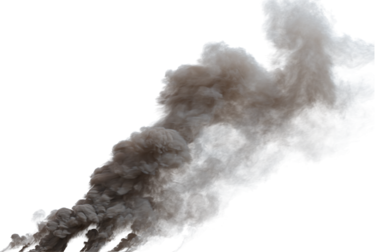 (4K) Smoke Plume Front Right Fire Off 21 Big  Effect