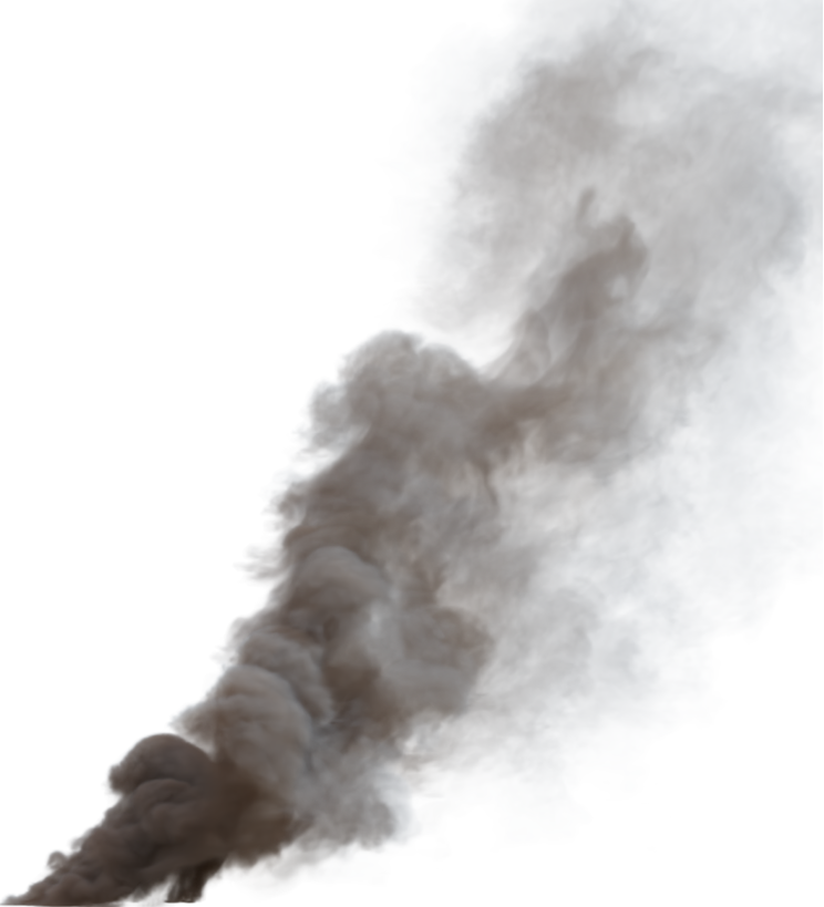 HD VFX of  Smoke Plume Front Right Fire Off  Medium
